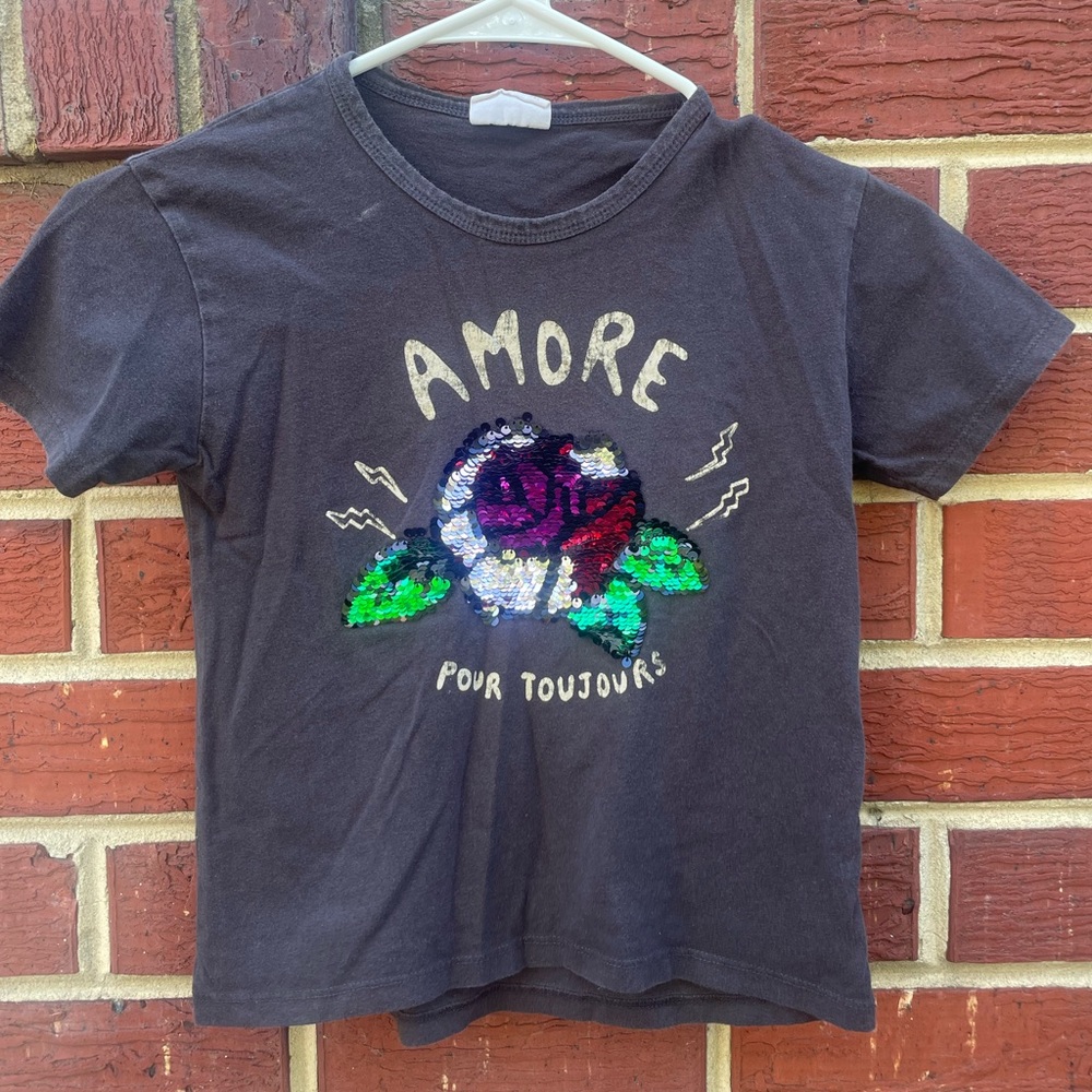 Zara Kids Graphic Tee - Black Size 8Y Girls